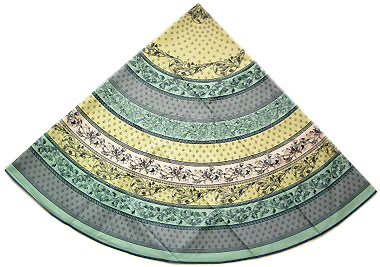 French coated tablecloth (frieze. green x blue lineage)